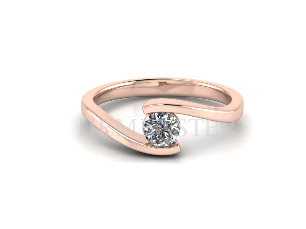 anillos con diamantes en oro rosa en Lima