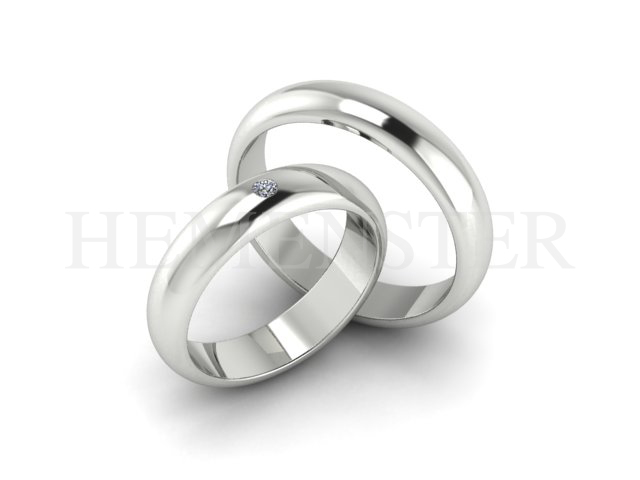 Aros de matrimonio modernos en oro blanco