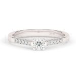 Anillo de compromiso de oro blanco con diamantes