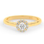 Anillo de compromiso de oro con diamantes
