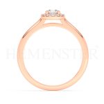 Anillo de compromiso de oro rosa con diamantes
