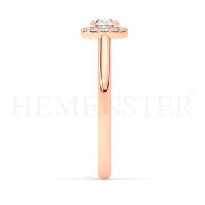 Anillo de compromiso de oro rosa con diamantes