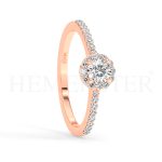 Anillo de compromiso de oro rosa con diamantes