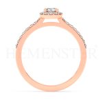 Anillo de compromiso de oro rosa con diamantes