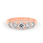 Anillo de compromiso de oro Rosa con diamantes