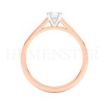 Anillo de compromiso de oro rosa con diamantes