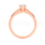 Anillo de compromiso de oro rosa con diamantes