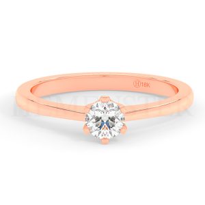 Anillo de compromiso de oro rosa con diamantes