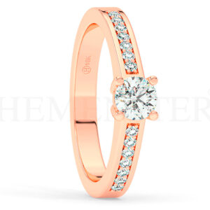 Anillo de compromiso de oro Rosa con diamantes