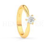 Anillo de compromiso de oro con diamantes