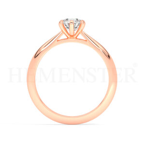 Anillo de compromiso de oro rosa con diamantes