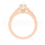 Anillo de compromiso de oro rosa con diamantes