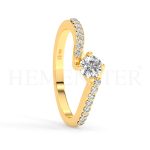 Anillo de compromiso de oro con diamantes