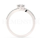 Anillo de compromiso de oro blanco con diamantes