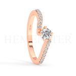 Anillo de compromiso de oro Rosa con diamantes
