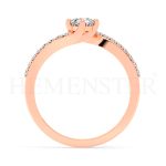 Anillo de compromiso de oro Rosa con diamantes