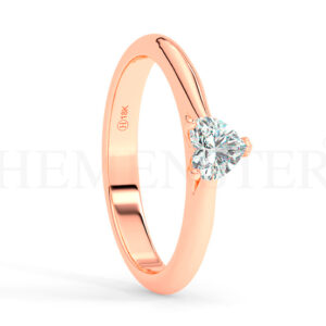 Anillo de compromiso de oro Rosa con diamantes