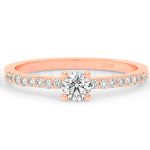 Anillo de compromiso de oro Rosa con diamantes