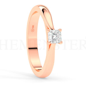 Anillo de compromiso de oro Rosa con diamantes