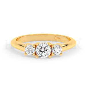 Anillo de compromiso de oro con diamantes