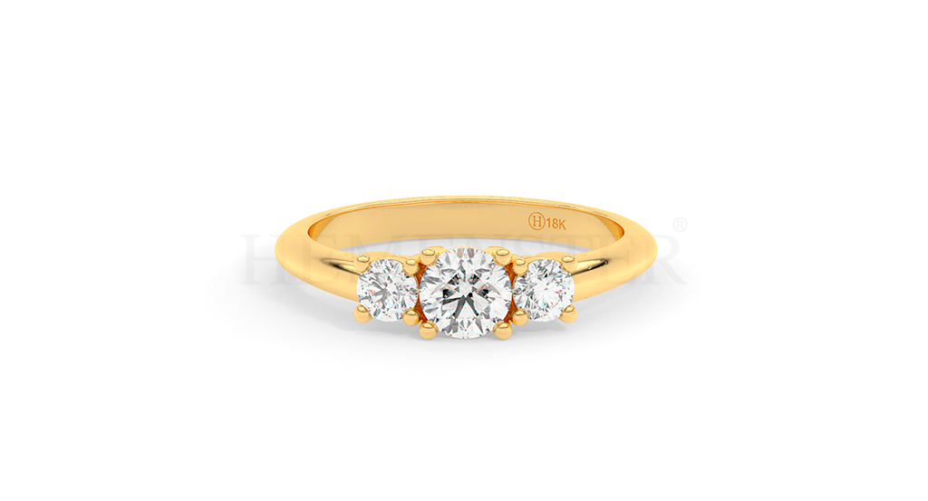 Anillo de compromiso de oro con diamantes