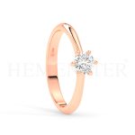 Anillo de compromiso de oro Rosa con diamantes