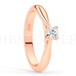 Anillo de compromiso de oro Rosa con diamantes
