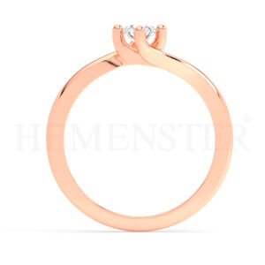 Anillo de compromiso de oro rosa con diamantes