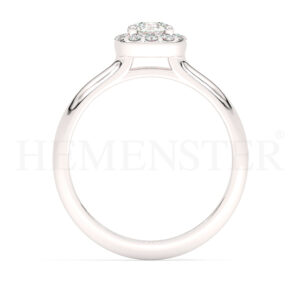 Anillo de compromiso de oro blanco con diamantes