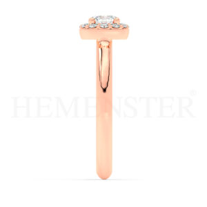Anillo de compromiso de oro Rosa con diamantes