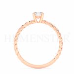 Anillo de compromiso de oro rosa con diamantes