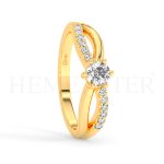 Anillo de compromiso de oro con diamantes