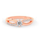 Anillo de compromiso de oro Rosa con diamantes