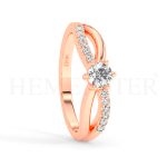 Anillo de compromiso de oro Rosa con diamantes