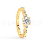 Anillo de compromiso de oro con diamantes
