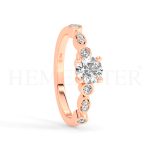 Anillo de compromiso de oro Rosa con diamantes
