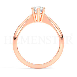 Anillo de compromiso de oro rosa con diamantes