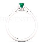 ANILLOS DE COMPROMISO MODELO ASPEN ESMERALDA ORO BLANCO