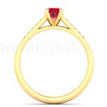 ANILLOS DE COMPROMISO MODELO ASPEN RUBÍ ORO AMARILLO