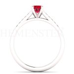 ANILLOS DE COMPROMISO MODELO ASPEN RUBÍ ORO BLANCO
