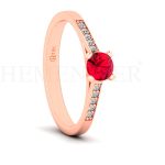 ANILLOS DE COMPROMISO MODELO ASPEN RUBÍ ORO ROSA