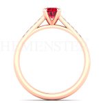 ANILLOS DE COMPROMISO MODELO ASPEN RUBÍ ORO ROSA
