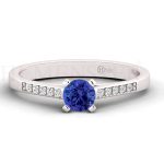 ANILLOS DE COMPROMISO MODELO ASPEN TANZANITA ORO BLANCO