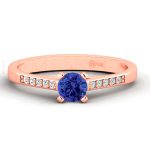 ANILLOS DE COMPROMISO MODELO ASPEN TANZANITA ORO ROSA
