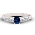 ANILLOS DE COMPROMISO MODELO ASPEN ZAFIRO ORO BLANCO