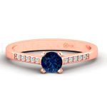 ANILLOS DE COMPROMISO MODELO ASPEN ZAFIRO ORO ROSA