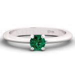 ANILLOS DE COMPROMISO MODELO SOLSTICIO ESMERALDA ORO BLANCO
