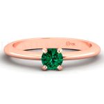 ANILLOS DE COMPROMISO MODELO SOLSTICIO ESMERALDA ORO ROSADO