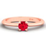 ANILLOS DE COMPROMISO MODELO SOLSTICIO RUBÍ ORO ROSADO