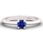 ANILLOS DE COMPROMISO MODELO SOLSTICIO TANZANITA ORO BLANCO